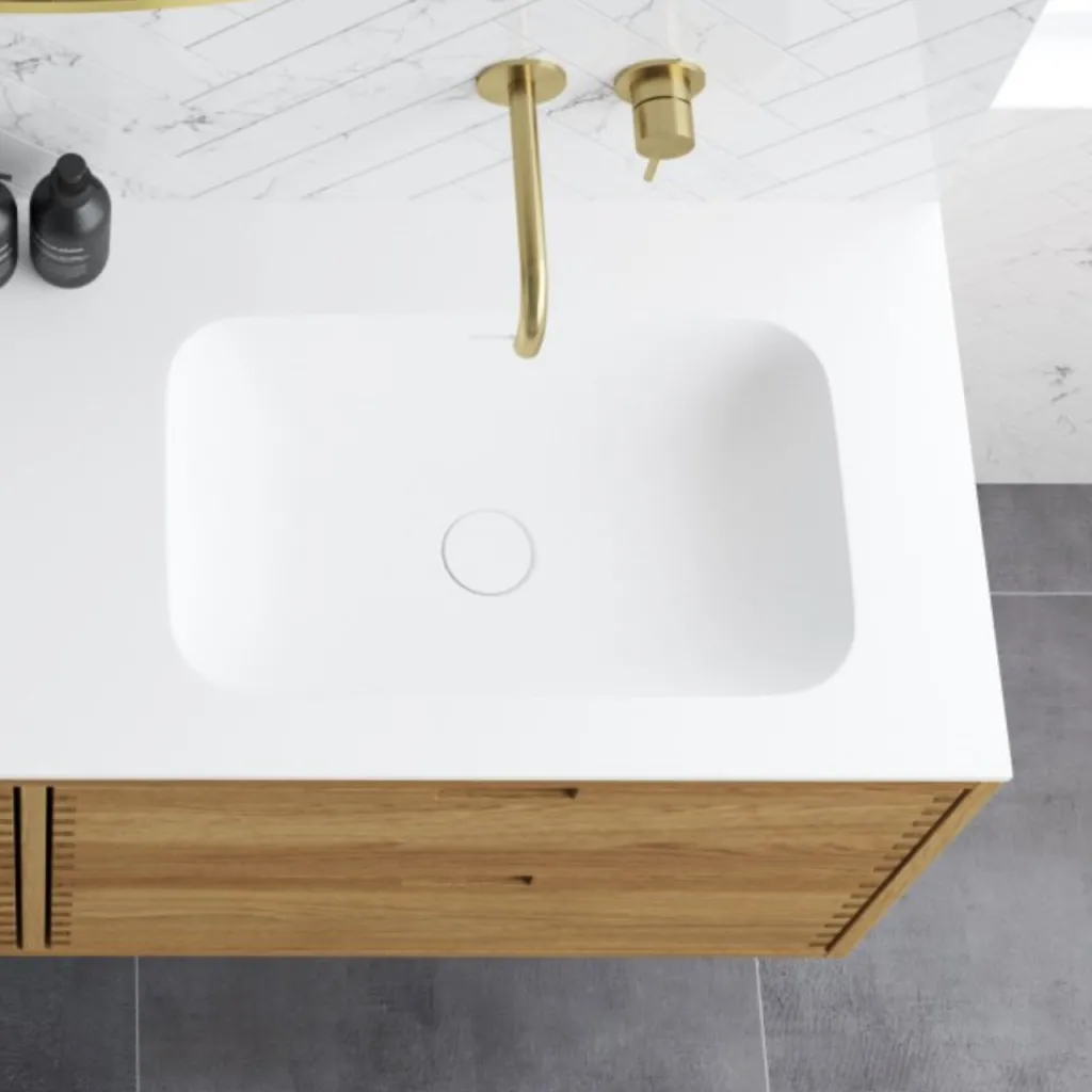 CPH Tapwork Soho 160R - MKII, Schränke in Natureiche, inklusive mattweißer SolidTec-Spüle