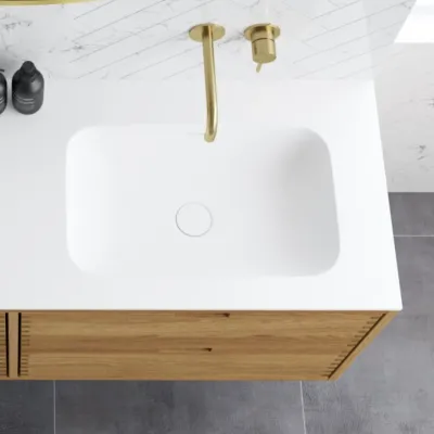 CPH Tapwork Soho 160R - MKII, Schränke in Natureiche, inklusive mattweißer SolidTec-Spüle