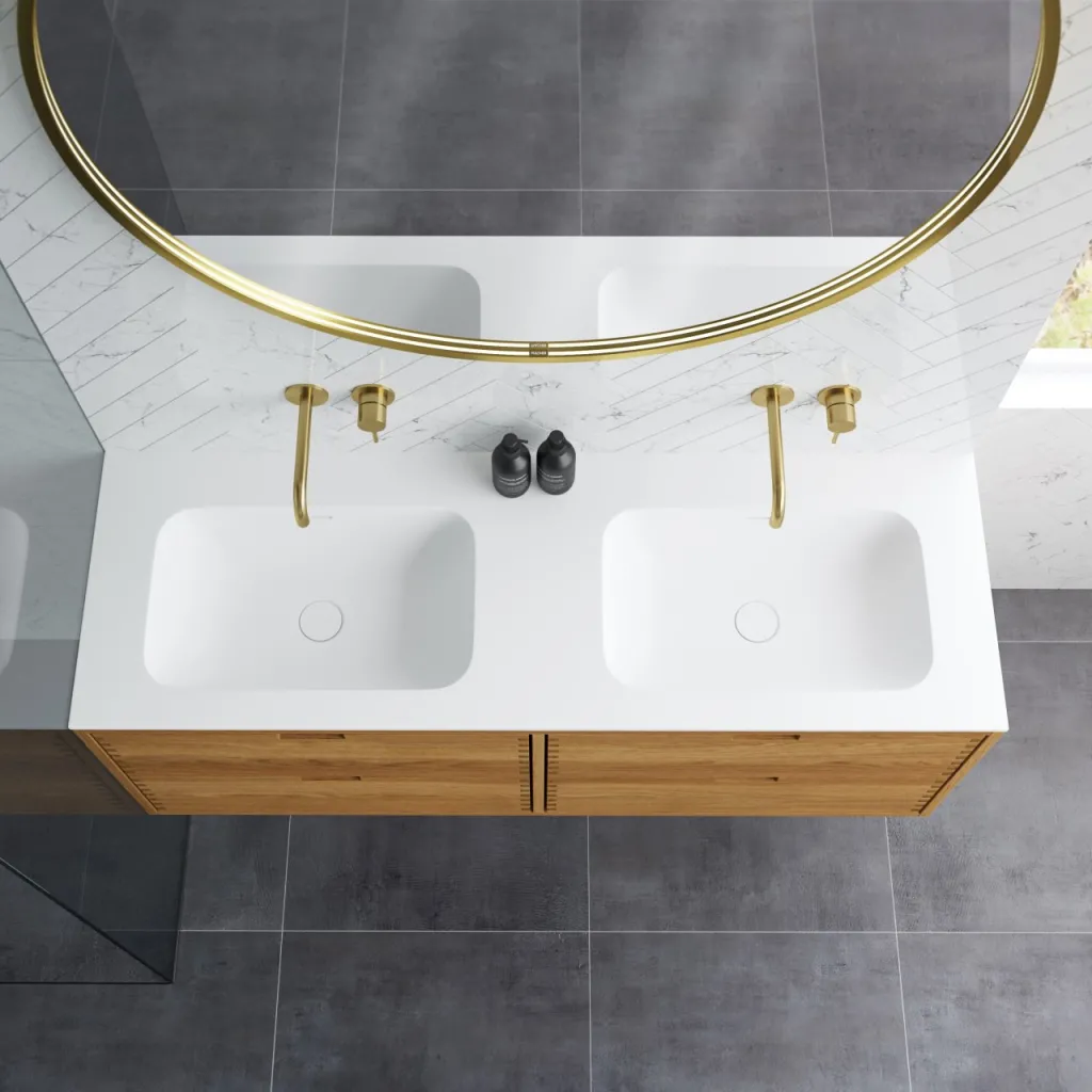 CPH Tapwork Soft 140D - MKII, mit Fingerklopfen bearbeitete Schränke aus natürlicher Eiche, einschließlich Mathvid SolidTec®-Spüle