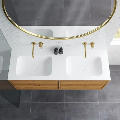 CPH Tapwork Soft 140D - MKII, mit Fingerklopfen bearbeitete Schränke aus natürlicher Eiche, einschließlich Mathvid SolidTec®-Spüle