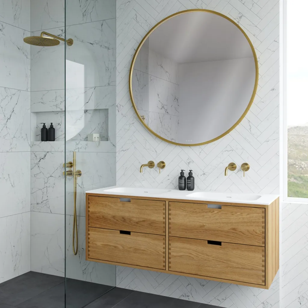 CPH Tapwork Soft 140D - MKII, mit Fingerklopfen bearbeitete Schränke aus natürlicher Eiche, einschließlich Mathvid SolidTec®-Spüle
