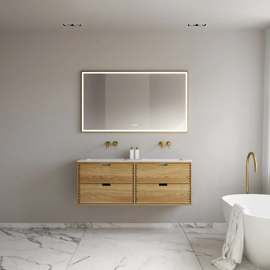 CPH Tapwork Soho 140D - MKII, mit Fingerklopfen bearbeitete Schränke aus natürlicher Eiche, einschließlich Mathvid SolidTec®-Spüle