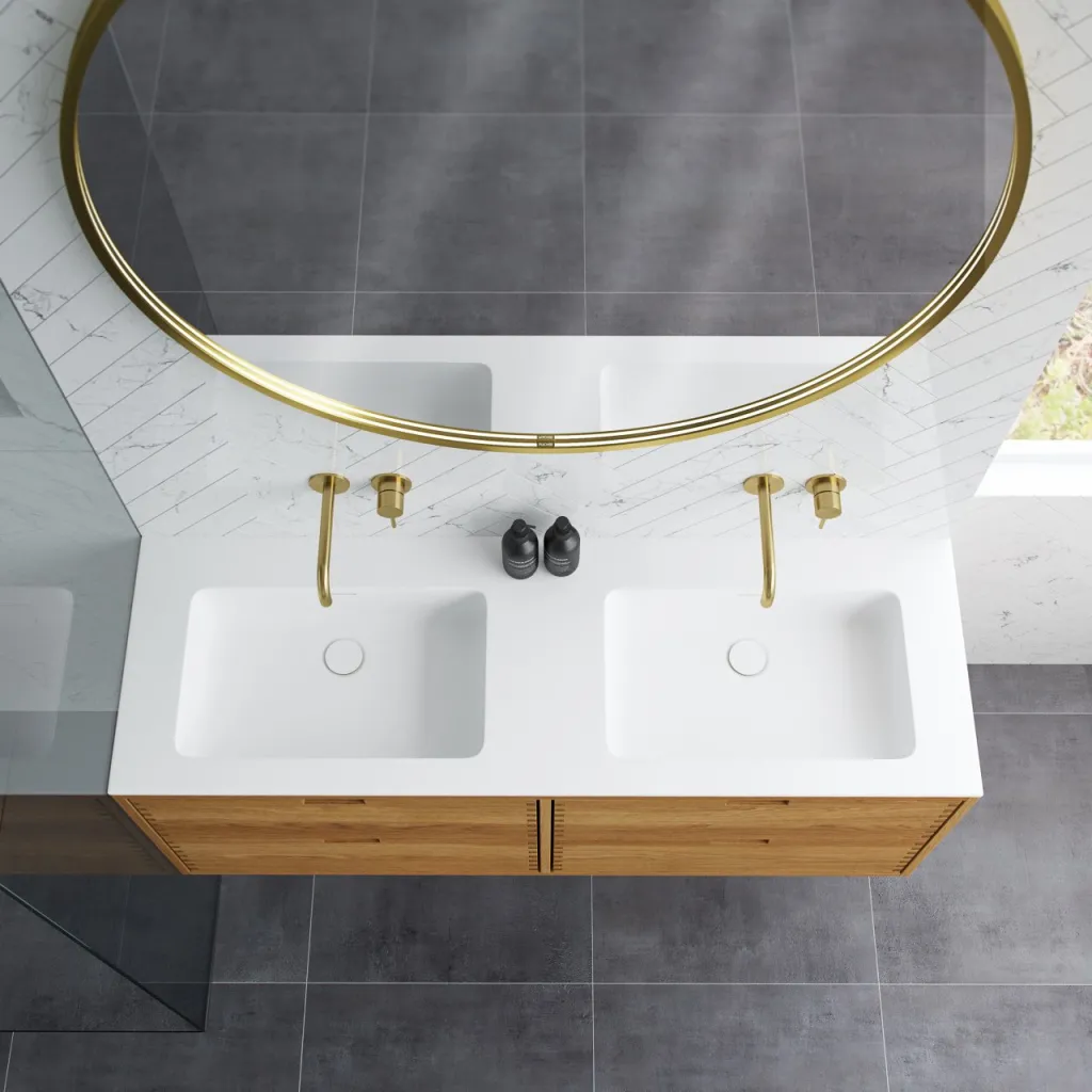 CPH Tapwork Soho 140D - MKII, mit Fingerklopfen bearbeitete Schränke aus natürlicher Eiche, einschließlich Mathvid SolidTec®-Spüle