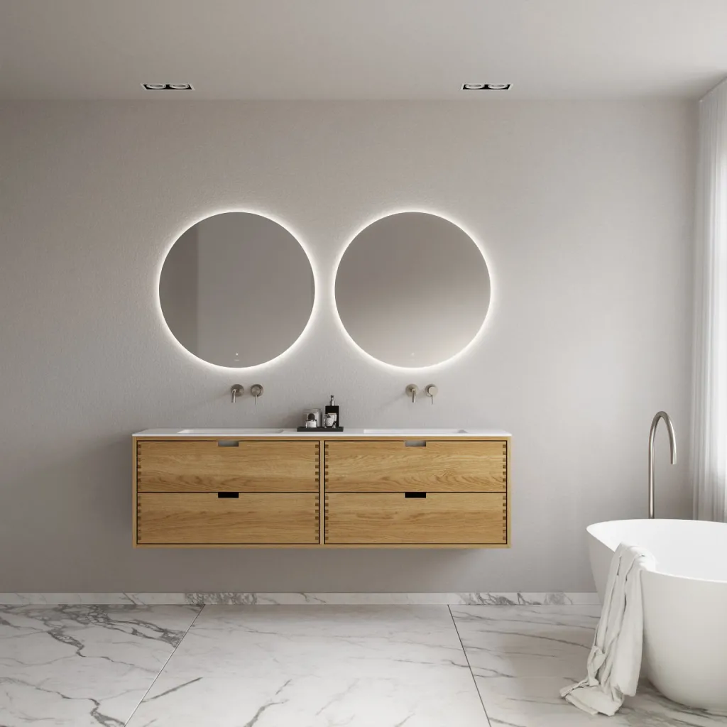 CPH Tapwork Soho 180D - MKII, mit Fingerklopfen bearbeitete Schränke aus natürlicher Eiche, einschließlich Mathvid SolidTec®-Spüle