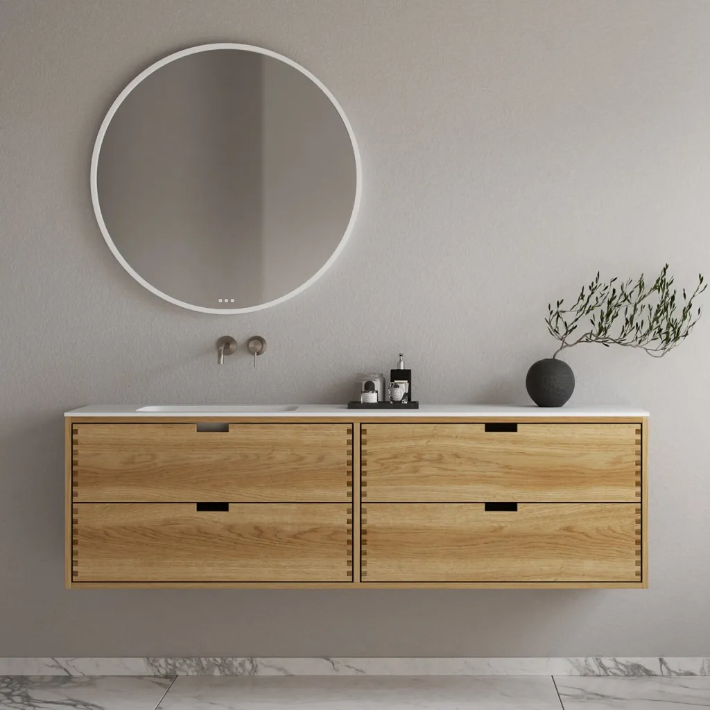 CPH Tapwork Soft 180L - MKII, mit Fingerklopfen bearbeitete Schränke aus natürlicher Eiche, einschließlich Mathvid SolidTec®-Spüle