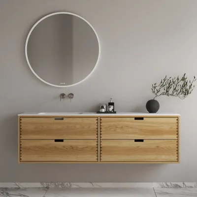 CPH Tapwork Soft 180L - MKII, mit Fingerklopfen bearbeitete Schränke aus natürlicher Eiche, einschließlich Mathvid SolidTec®-Spüle