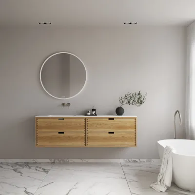 CPH Tapwork Soft 180L - MKII, mit Fingerklopfen bearbeitete Schränke aus natürlicher Eiche, einschließlich Mathvid SolidTec®-Spüle