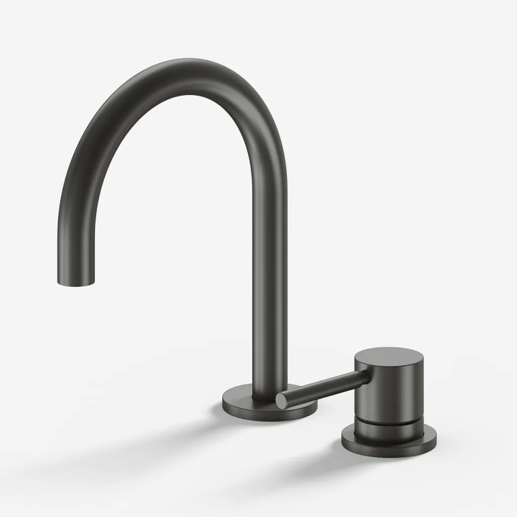 Semplice SHV405 S01 - Waschtischarmatur mit festem Auslauf (Ø), PVD-Matt-Gunmetal