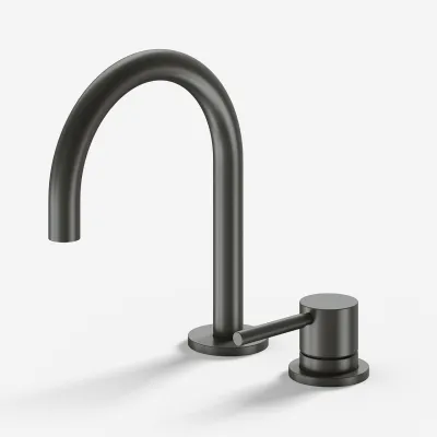 Semplice SHV405 S01 - Waschtischarmatur mit festem Auslauf (Ø), PVD-Matt-Gunmetal