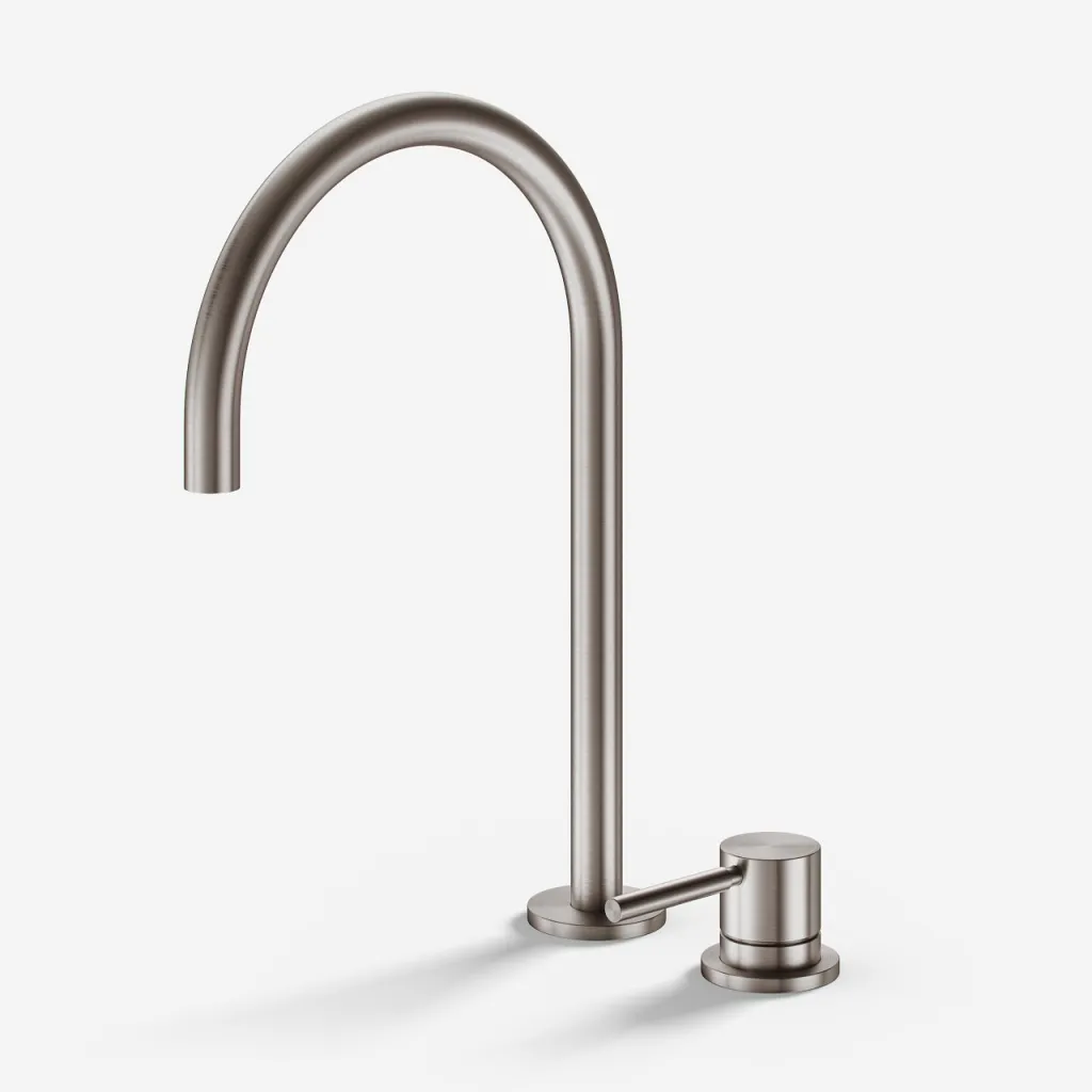 Semplice SHV405 S03 - Küchenmischer mit schwenkbarem Auslauf, PVD-gebürsteter Stahl