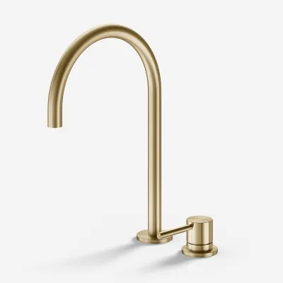 Semplice SHV405 S03 - Küchenmischer mit schwenkbarem Auslauf, PVD Brushed Brass