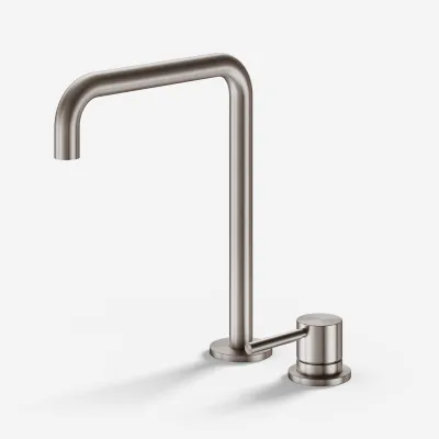 Semplice SHV405 S04 - Küchenmischer mit schwenkbarem Auslauf, PVD-gebürsteter Stahl