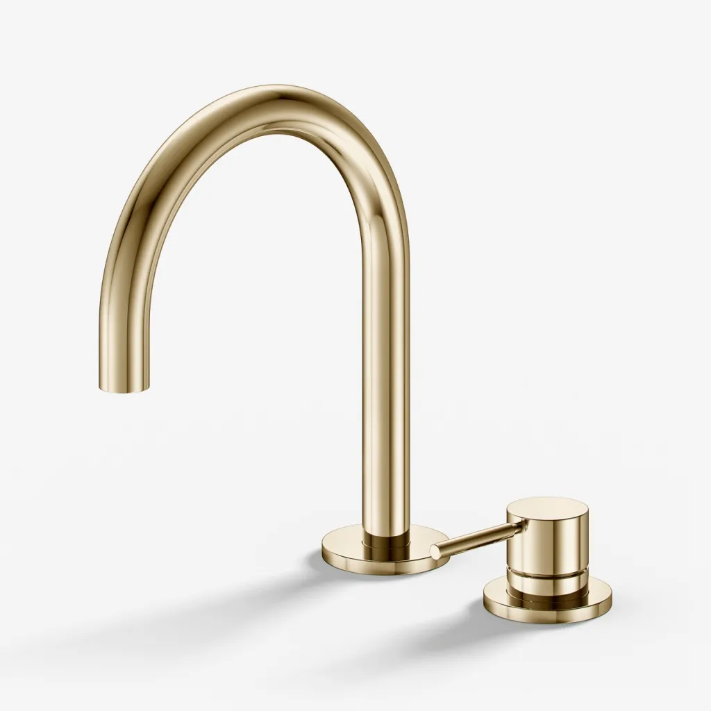 Semplice SHV505 S01 - Waschtischmischer mit festem Auslauf, Messing poliert Natur