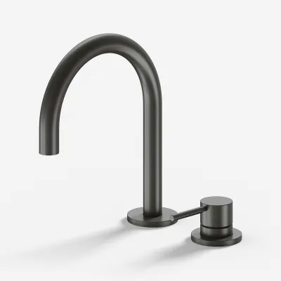 Semplice SHV505 S01 - Handwaschbeckenmischer mit festem Auslauf, PVD Matt Gun Metal