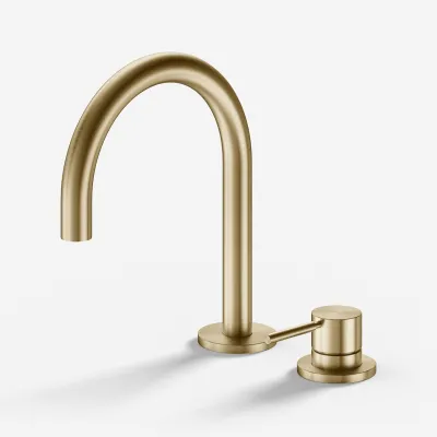 Semplice SHV505 S01 - Waschtischmischer mit festem Auslauf, PVD Brushed Brass