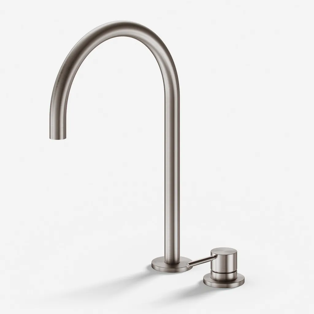 Semplice SHV505 S03 - Küchenmischer mit schwenkbarem Auslauf, PVD-gebürsteter Stahl