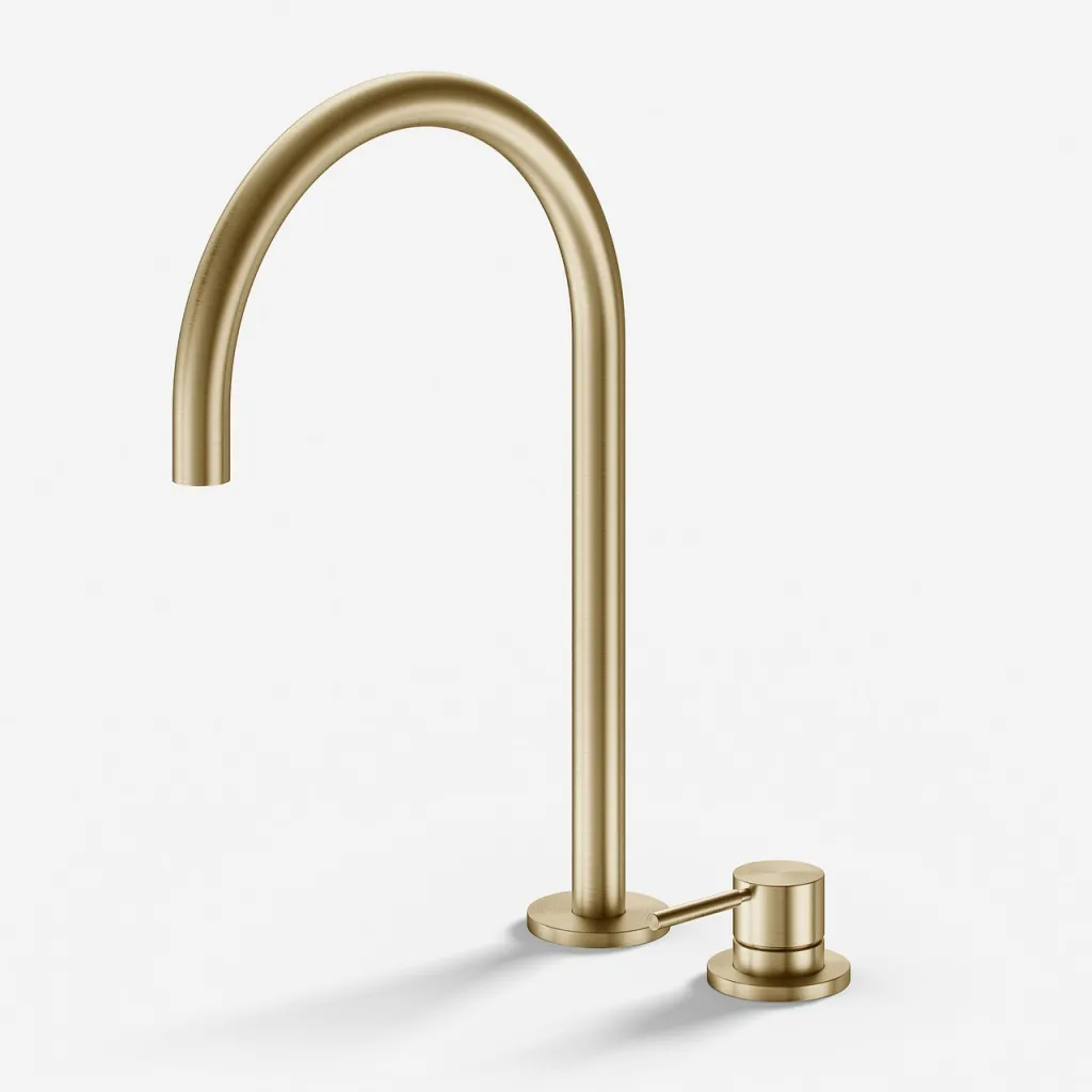Semplice SHV505 S03 - Küchenmischer mit schwenkbarem Auslauf, PVD Brushed Brass