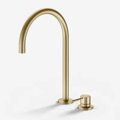 Semplice SHV505 S03 - Küchenmischer mit schwenkbarem Auslauf, PVD Brushed Brass
