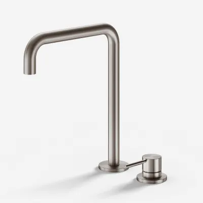 Semplice SHV505 S04 - Küchenmischer mit schwenkbarem Auslauf, PVD-gebürsteter Stahl
