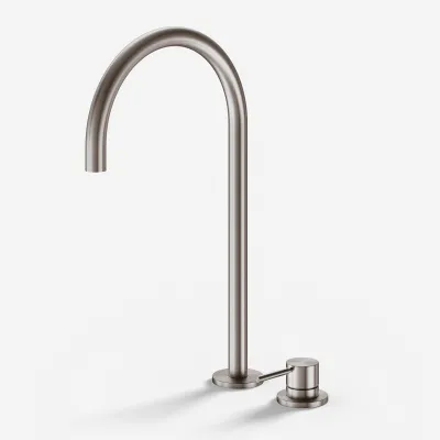 Semplice SHV505 S05 - Waschtischmischer mit festem Auslauf, PVD-gebürsteter Stahl