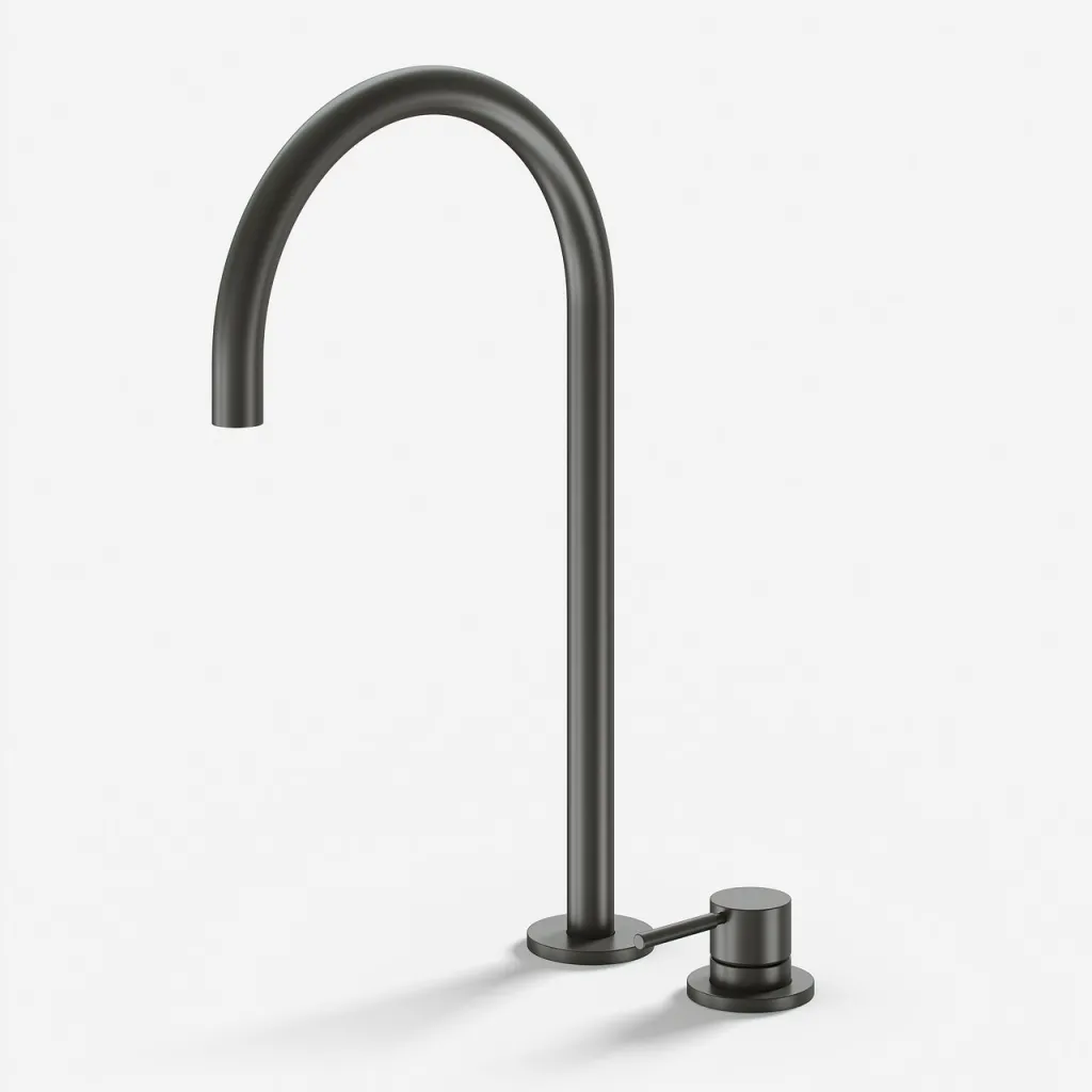 Semplice SHV505 S05 - Handwaschbeckenmischer mit festem Auslauf, PVD Matt Gun Metal