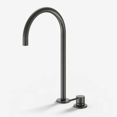 Semplice SHV505 S05 - Handwaschbeckenmischer mit festem Auslauf, PVD Matt Gun Metal
