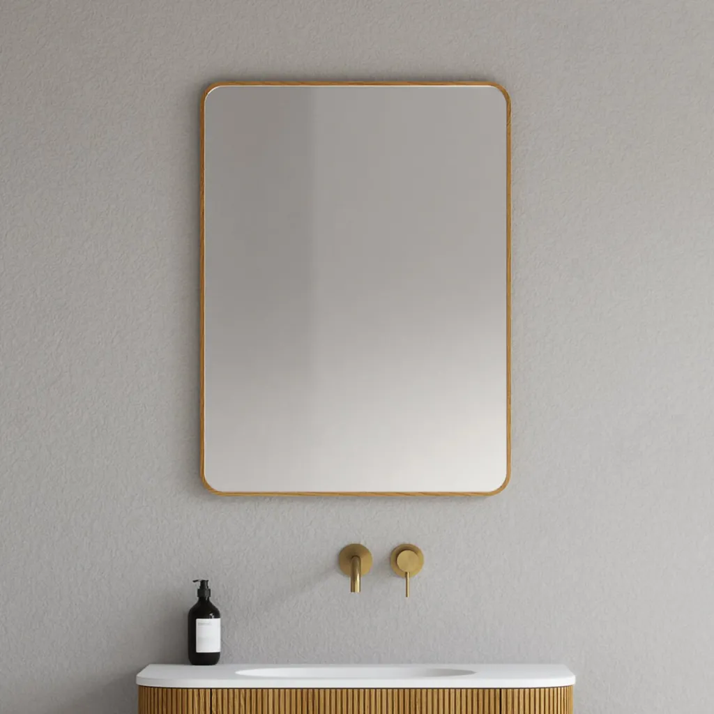 Noorwork NM6080 - 60 x 80 cm, Schreiner-Spiegel mit Holzrahmen aus geölter Eiche