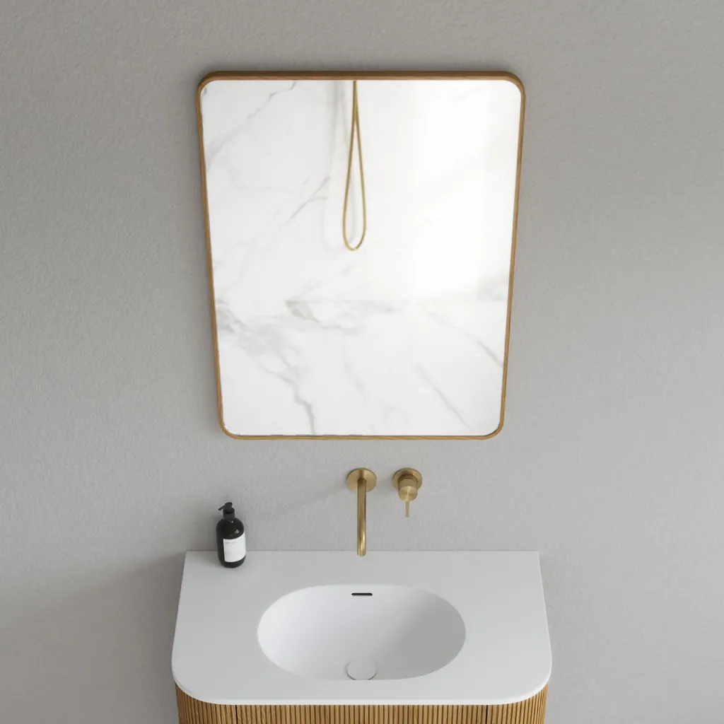 Noorwork NM6080 - 60 x 80 cm, Schreiner-Spiegel mit Holzrahmen aus geölter Eiche