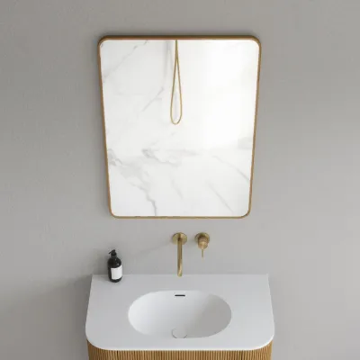 Noorwork NM6080 - 60 x 80 cm, Schreiner-Spiegel mit Holzrahmen aus geölter Eiche