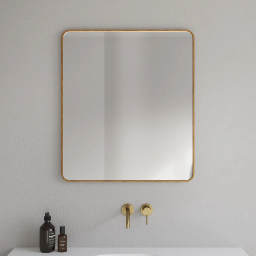 Noorwork NM7080 - 70 x 80 cm, Schreiner-Holzrahmen-Spiegel aus geölter Eiche