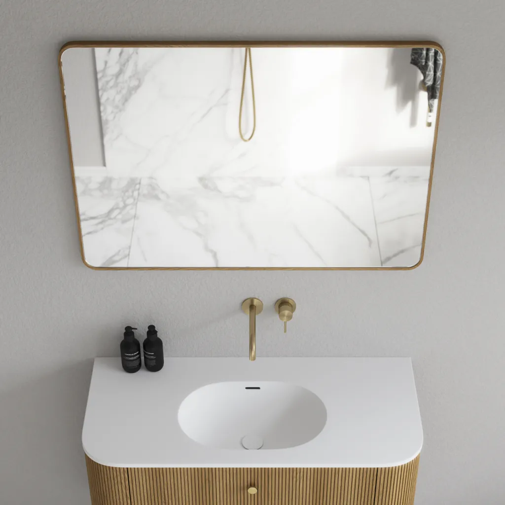 Noorwork NM7010 - 70 x 100 cm, Schreiner-Holzrahmen-Spiegel aus geölter Eiche