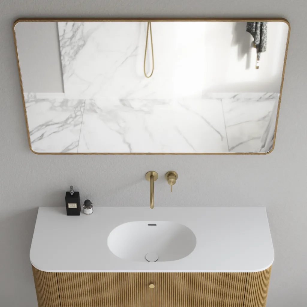Noorwork NM7012 - 70 x 120 cm, Schreiner-Holzrahmen-Spiegel aus geölter Eiche