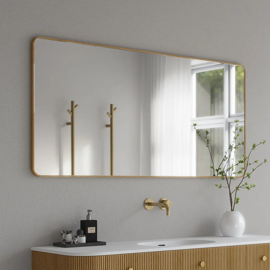 Noorwork NM7014 - 70 x 140 cm, Schreiner-Holzrahmen-Spiegel aus geölter Eiche