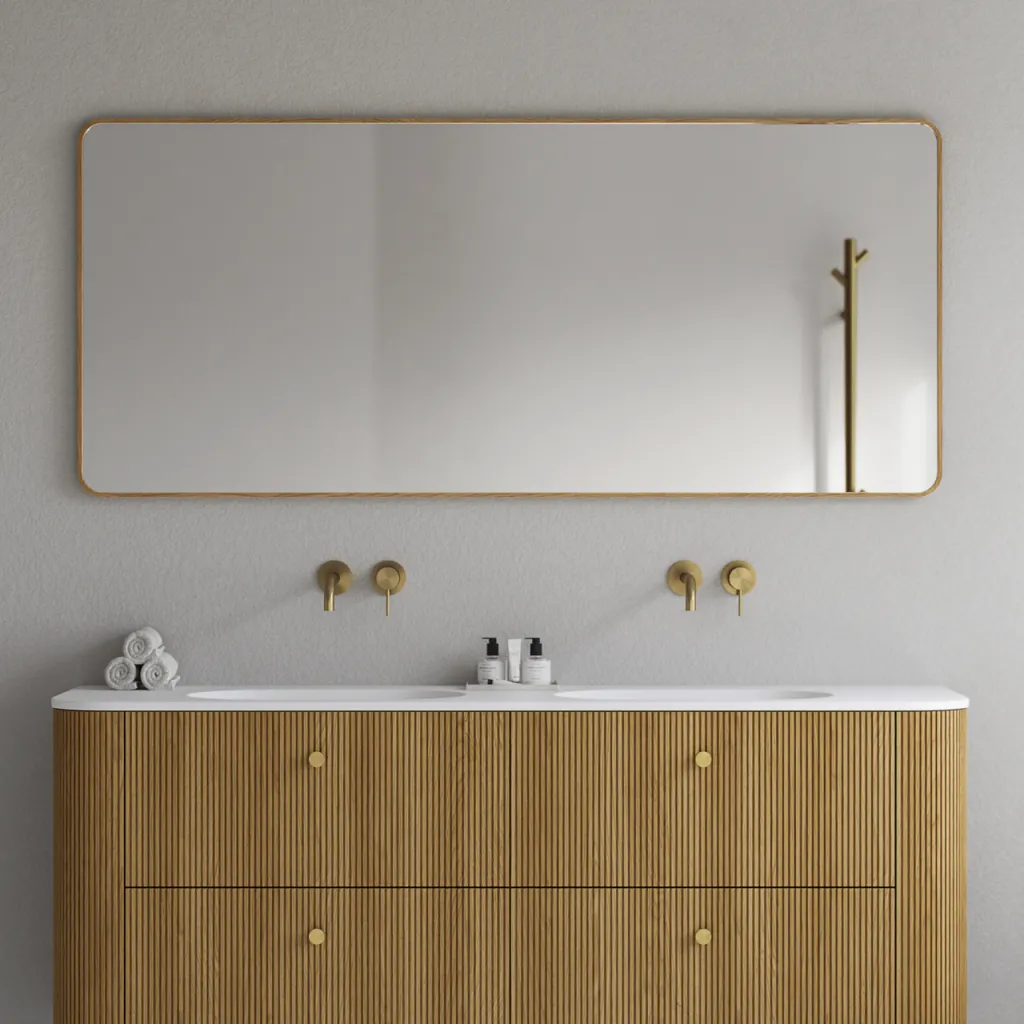 Noorwork NM7016 - 70 x 160 cm, Schreiner-Holzrahmen-Spiegel aus geölter Eiche