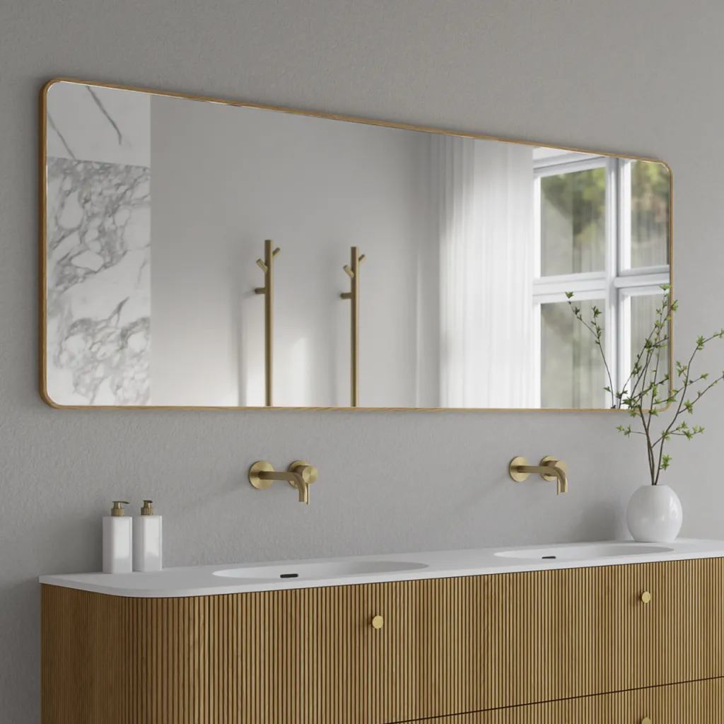 Noorwork NM7018 - 70 x 180 cm, Schreiner-Holzrahmen-Spiegel aus geölter Eiche