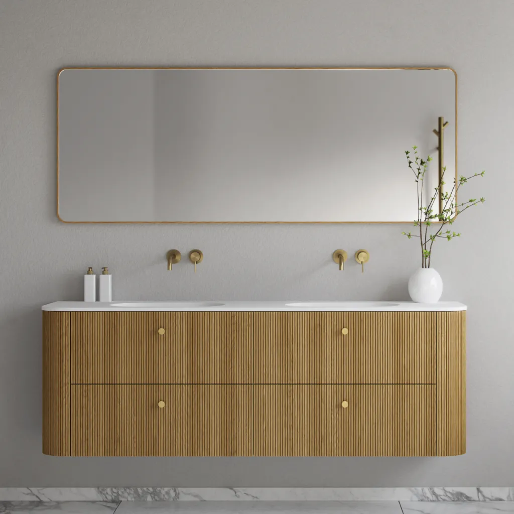 Noorwork NM7018 - 70 x 180 cm, Schreiner-Holzrahmen-Spiegel aus geölter Eiche