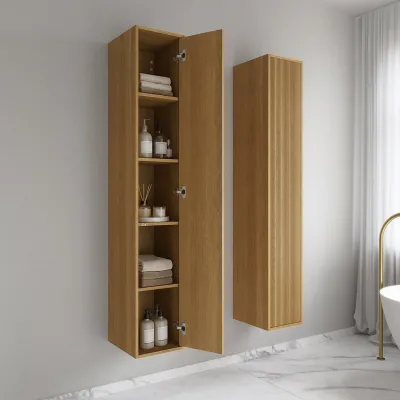 Noorwork NHC3317 - 30 x 35 x 170 cm, hoher Schreinerschrank aus Eiche Natur 