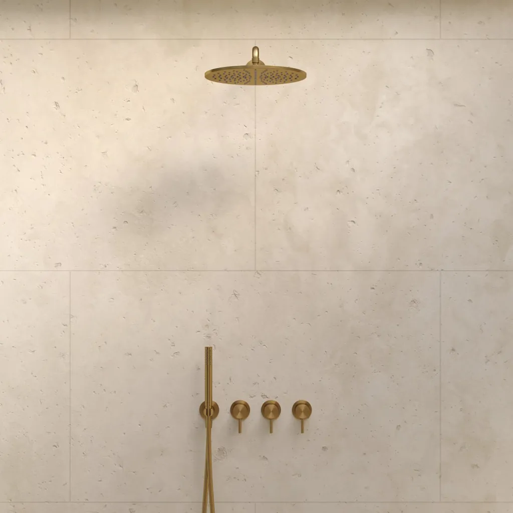 Semplice STB801 S07 - Rain DeLux SmartTerm Ø30 cm EasyClean, Wand, PVD gebürstetes Messing