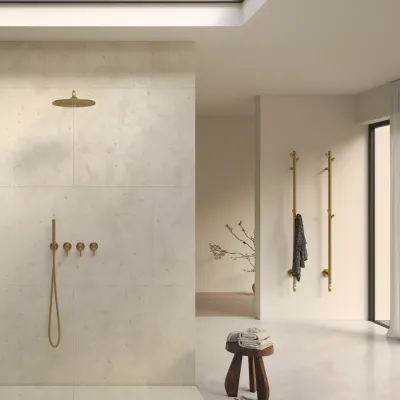 Semplice STB801 S07 - Rain DeLux SmartTerm Ø30 cm EasyClean, Wand, PVD gebürstetes Messing