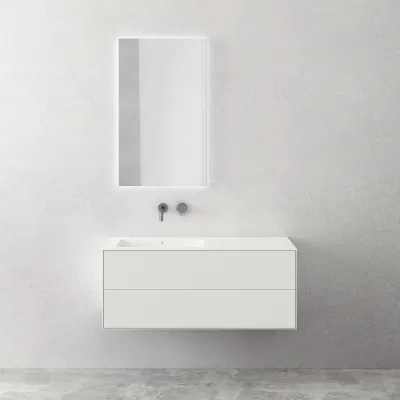 Copenhagen Chic II 120L - Badezimmermöbel, Corian®, Mattweiß