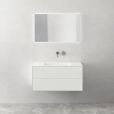 Copenhagen Chic II 100 - Badezimmermöbel, Corian®, Mattweiß