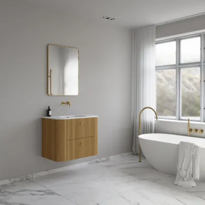 Noorwork 80 - Küchenschränke aus Eiche Natur inklusive mattweißer Corian®-Spültischplatte