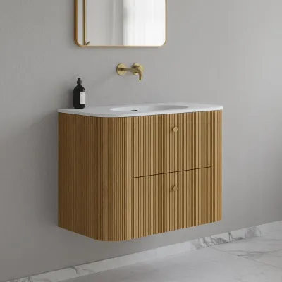 Noorwork 80 - Küchenschränke aus Eiche Natur inklusive mattweißer Corian®-Spültischplatte