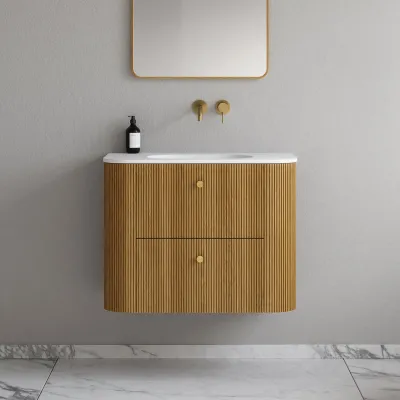 Noorwork 80 - Küchenschränke aus Eiche Natur inklusive mattweißer Corian®-Spültischplatte