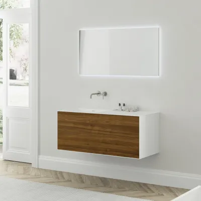 Copenhagen Chic 120L - MKII, Glacier White Corian® mit amerikanischem Nussbaum