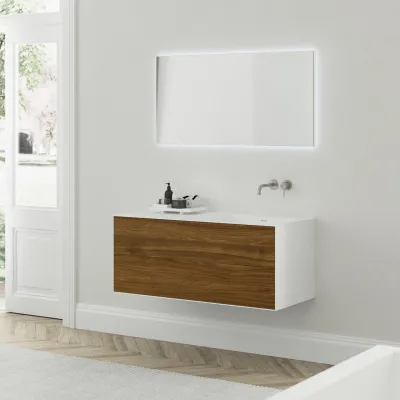 Copenhagen Chic 120R - MKII, Glacier White Corian® mit amerikanischem Nussbaum