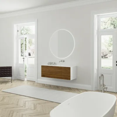 Copenhagen Chic 140 - MKII, Glacier White Corian® mit amerikanischem Nussbaum