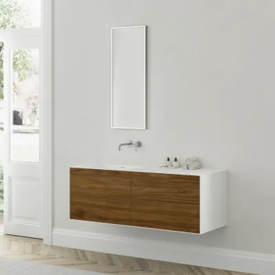 Copenhagen Chic 140L - MKII, Glacier White Corian® mit amerikanischem Nussbaum
