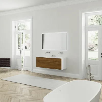 Copenhagen Chic 140D - MKII, Glacier White Corian® mit amerikanischem Nussbaum