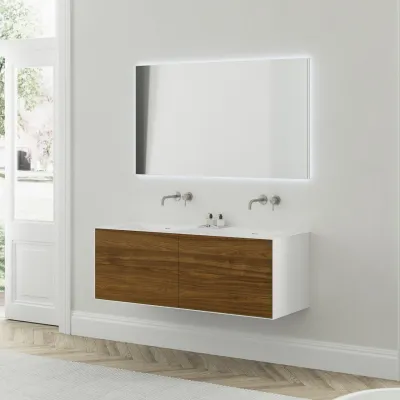 Copenhagen Chic 140D - MKII, Glacier White Corian® mit amerikanischem Nussbaum